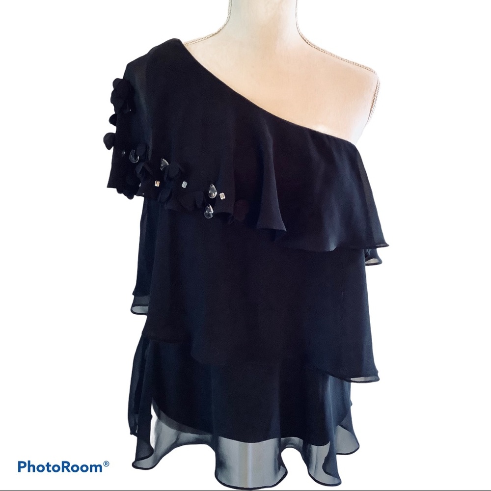 Expo New York Dressy Layered Beaded Rhinestone Top